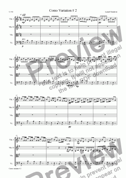 page one of Como suite for string quartette # 02