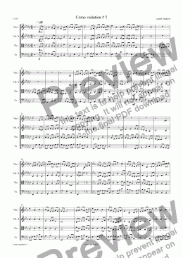page one of Como suite for string quartette # 05