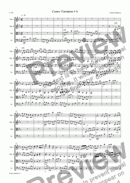 page one of Como suite for string quartette # 06
