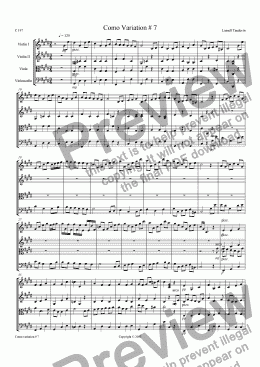 page one of Como suite for string quartette # 07
