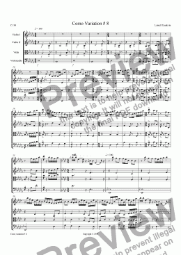 page one of Como suite for string quartette # 08