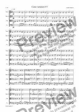 page one of Como suite for string quartette # 09