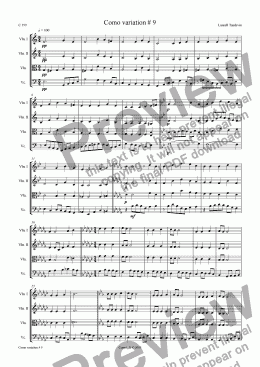 page one of Como suite for string quartette # 09
