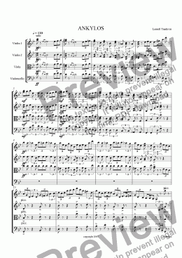page one of Como suite for string quartette # 13