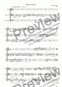 page one of Horn Trio II
