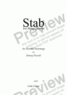 page one of Stab - An Hommage to Purcell