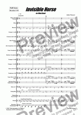 page one of Invisible Horse (wind band)