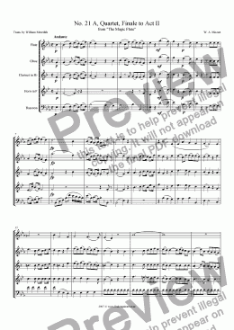 page one of Mozart - Magic Flute No. 21 A Finale to Act II
