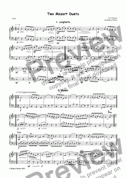 page one of Two Mozart Duets