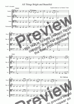 page one of All Things Bright and Beautiful (English melody)
