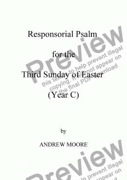 page one of Third Sunday of Easter (Year C)