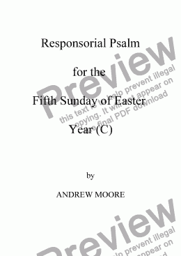 page one of Fifth Sunday of Easter (Year C)