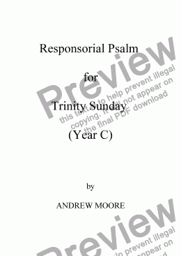 page one of Trinity Sunday (Year C)
