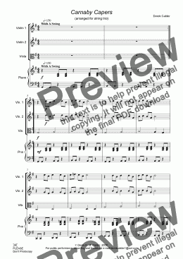 page one of Carnaby Capers (String Trio)