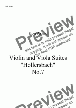 page one of Violin and Viola Suites -Hollersbach- No.7