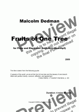 page one of Fruits of One Tree