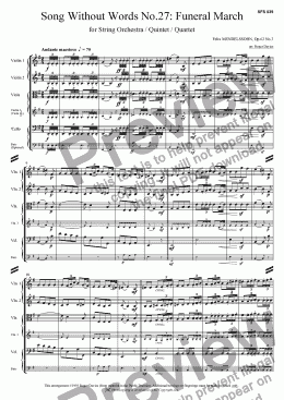 page one of Song Without Words No.27 "Funeral March" Op.62 No.3