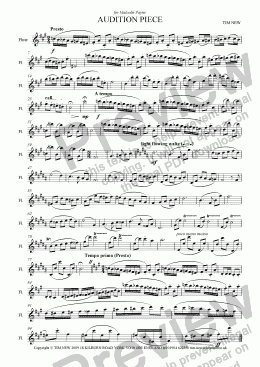 page one of Audition Piece for solo flute