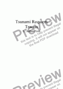 page one of A Tsunami Requiem - Church version - Tractus