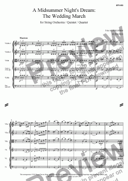 page one of A Midsummer Night's Dream Op.61 "The Wedding March"