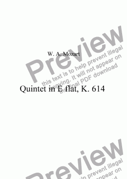 page one of Mozart Quintet in E flat opus 614 I Allegro di molto 