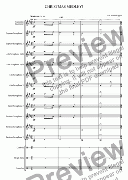 page one of Christmas Medley for Saxophone Choir