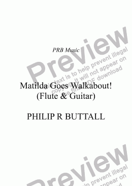 page one of Matilda Goes Walkabout! (Flute & Guitar)