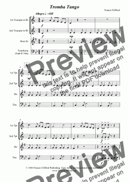 page one of Tromba Tango (Jnr. School Band)