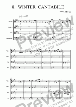page one of Winter Cantabile
