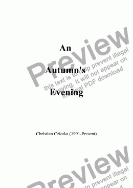 page one of An Autumn's Evening