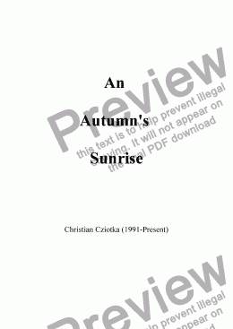 page one of An Autumn's Sunrise