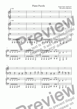 page one of Piano Puzzle