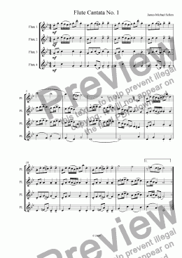 page one of Cantata No 1 (Flute Quartet)