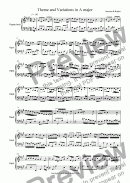 page one of Theme and Variations in A major