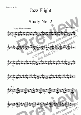 page one of Jazz Flight Study No. 2 for Solo Trumpet