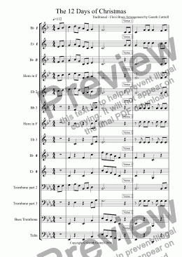 page one of 12 Days of Christmas arranged for flexi brass