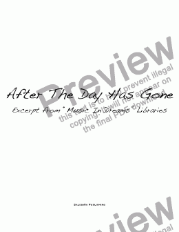 page one of After The Day Has Gone