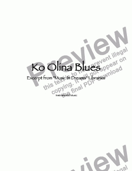 page one of Ko Olina Blues