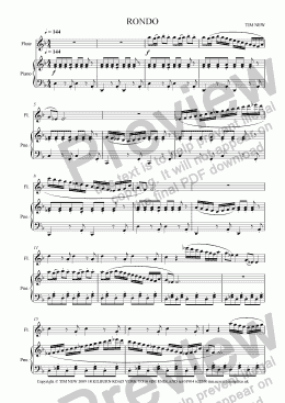 page one of RONDO for flute and piano