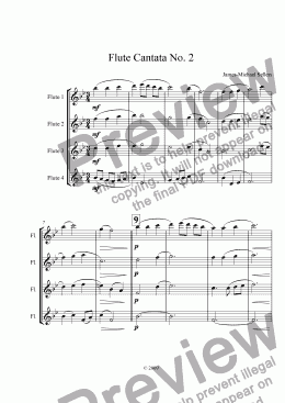 page one of Cantata No 2 (Flute Quartet)