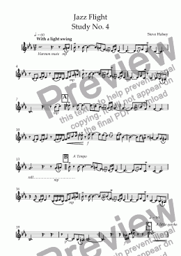 page one of Jazz Flight Study No.4 for Solo Trumpet