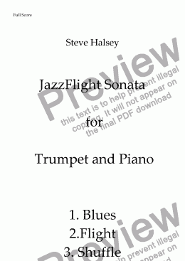 page one of Sonata for Trumpet and Piano ’JazzFlight’