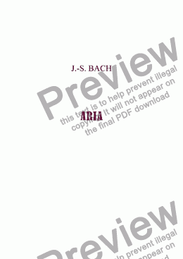 page one of Aria from Suite Nr 3 in D major by J.-S. BACH