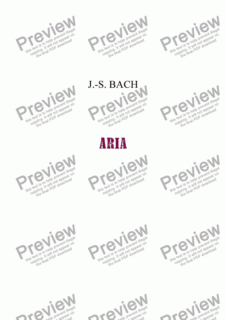 page one of Aria from Suite Nr 3 in D major by J.-S. BACH