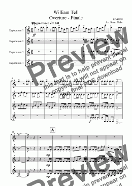 page one of William Tell - Overture - Finale (Euphonium or other brass quartet)