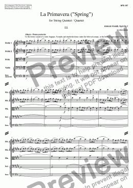 page one of La Primavera ("Spring") - 3. Allegro: Danza pastorale