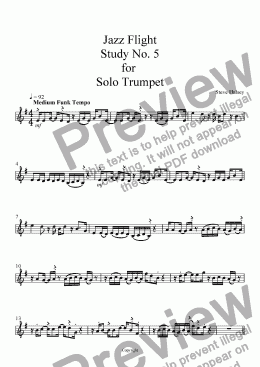 page one of Jazz Flight Study No.5 for Solo Trumpet