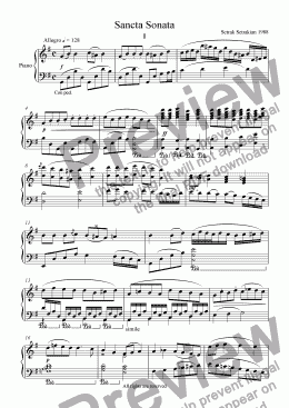 page one of Sancta Sonata for Piano in G