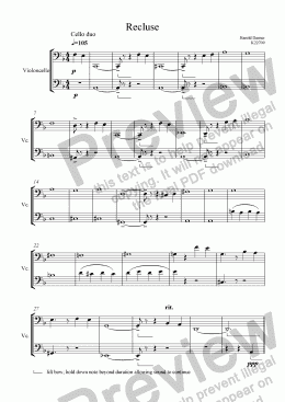 page one of Recluse (duet)