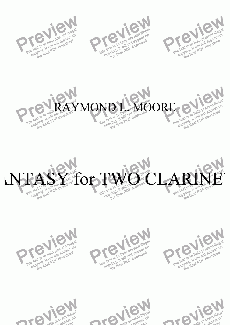 page one of FANTASY FOR TWO CLARINETS